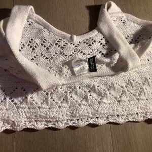 White Knit crop/tank Top (Divide)